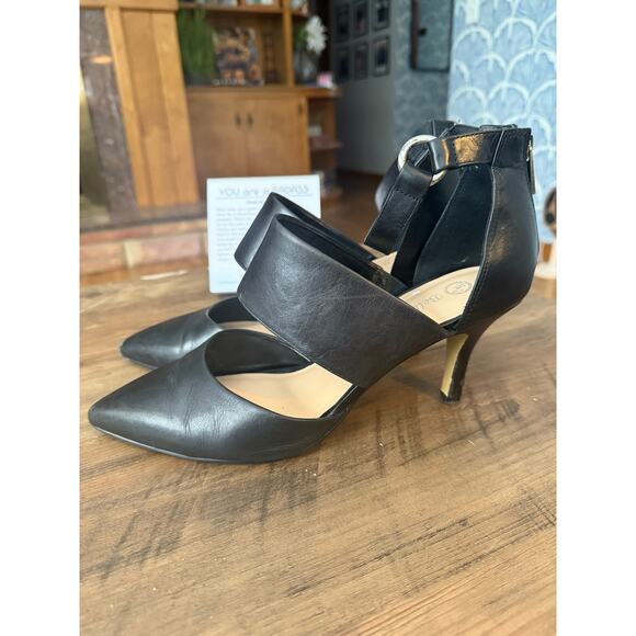 6/$25 Bella-Vita Leather Ankle Strap Pointed Toe Stiletto-DOUBLE WIDE - Picture 7 of 7